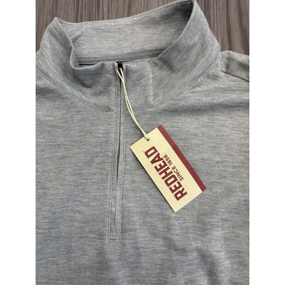 NWT RedHead Men's 2XL XXL‎ Gray Quarter Zip Pullover Lightweight Performance Top